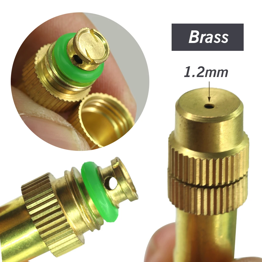 10pcs Micro Drip Irrigation Misting Brass Nozzle with 4/7mm 1/4\