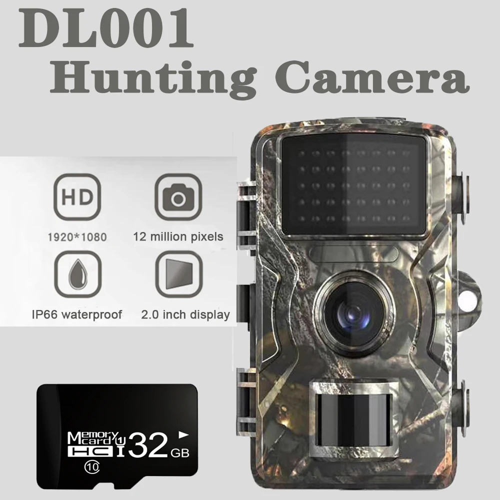 

HD Hunting Trail Camera 16MP 1080P Wildlife Scouting Camera with 12M Night Vision Motion Sensor IP66 Waterproof Trail Camera