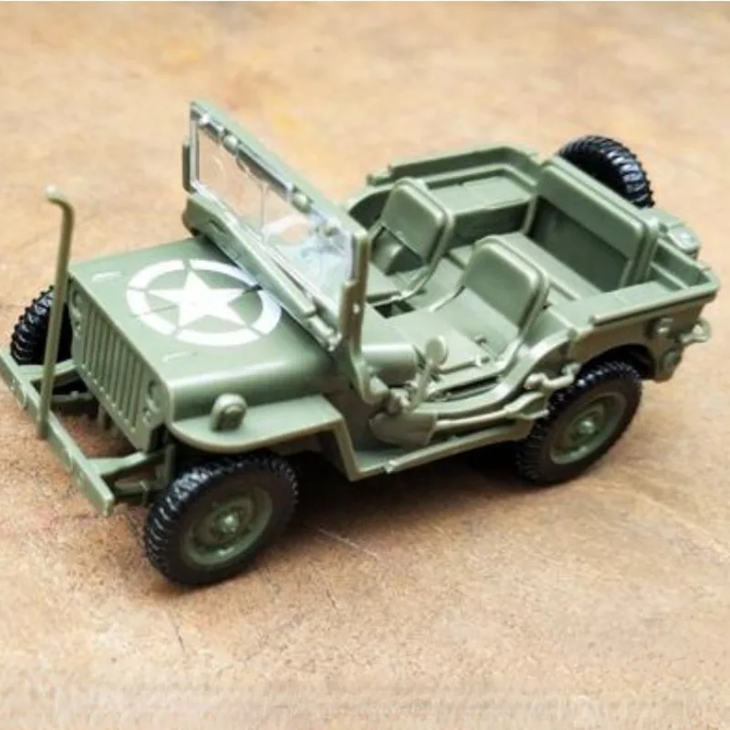 4D Assembled 1/48 Willis Jeep SUV Military Fighting Vehicle Toy Gift Assembly Military Toy