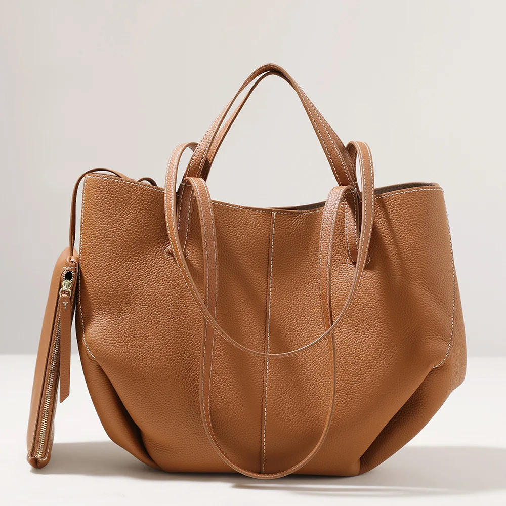 

Сумка на одно плечо из воловьей кожи с верхним зерном, дизайнерская роскошная сумка-тоут, кошельки и сумки большой вместимости из натуральной кожи