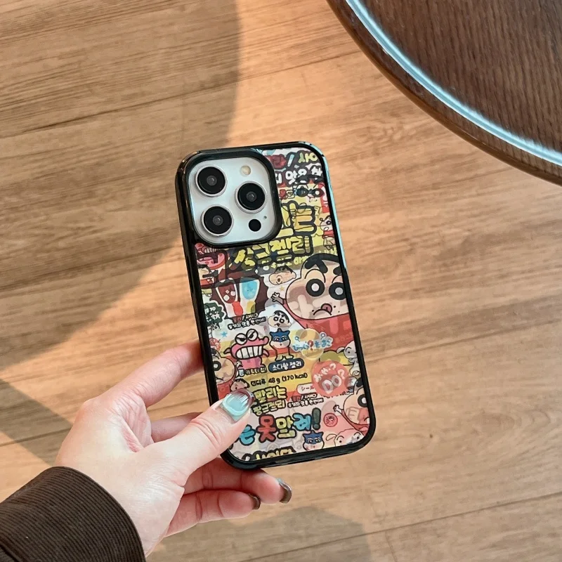

Japan Cute Funny comic Crayon Shin-chan 3D Changing Visual Phone Case for iPhone 11 12 13 14 15 16 Pro Max Plus cartoon Cover