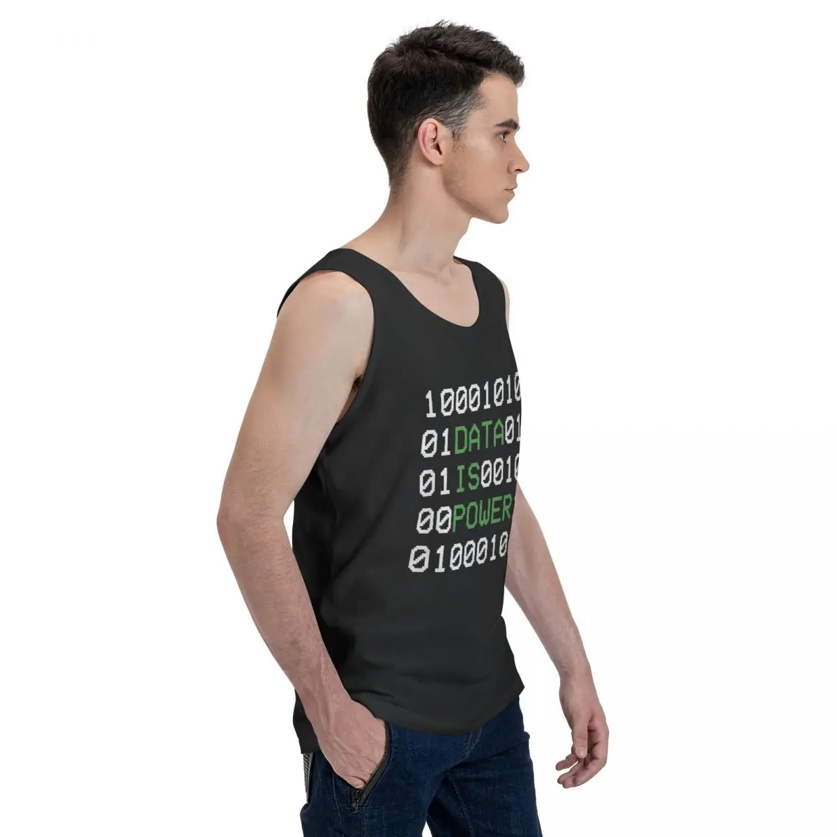 Hacker Code Binary Code Geek Science Computer 100% Cotton Men's Sweatshirt Vest Sleeveless Clothing Tees Men Tank Tops T-shirt