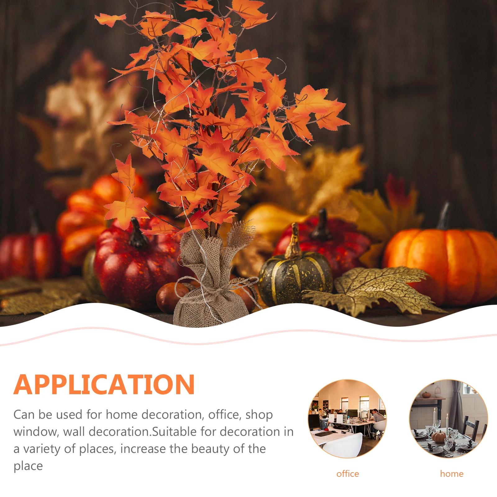 

Maple Leaf Landscape Light Small Lighted Tree Fall Home Thanksgiving Decor Powered Lights Creative Theme Unique Design