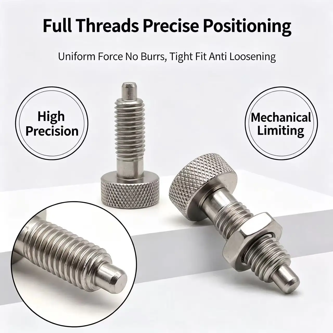 Knurled Head Spring Index Plunger, Spring Locating Stop Pin M6 M8 M10 M12 M16