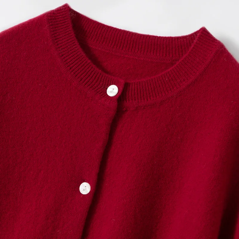 Children's Wool Sweater O-neck Cardigan Autumn Winter Boys Girls Basic Simple 100% Merino Wool Knitwear Kids Casual Clothing Top view 6