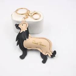 Creative PU Leather Keychain Dog Star Pendant Leather Key Chain Men Women Car Key Strap Waist Wallet Keyrings Diy Jewelry