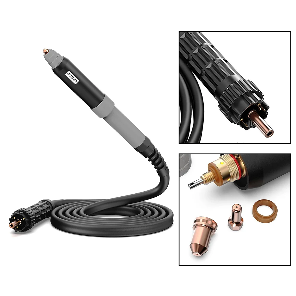 Cortador de Plasma PTM80 de 80 Amperios, Cabezal de Antorcha Recta con Cable de 6 Metros de Longitud, Compatible con Múltiples Máquinas de Plasma