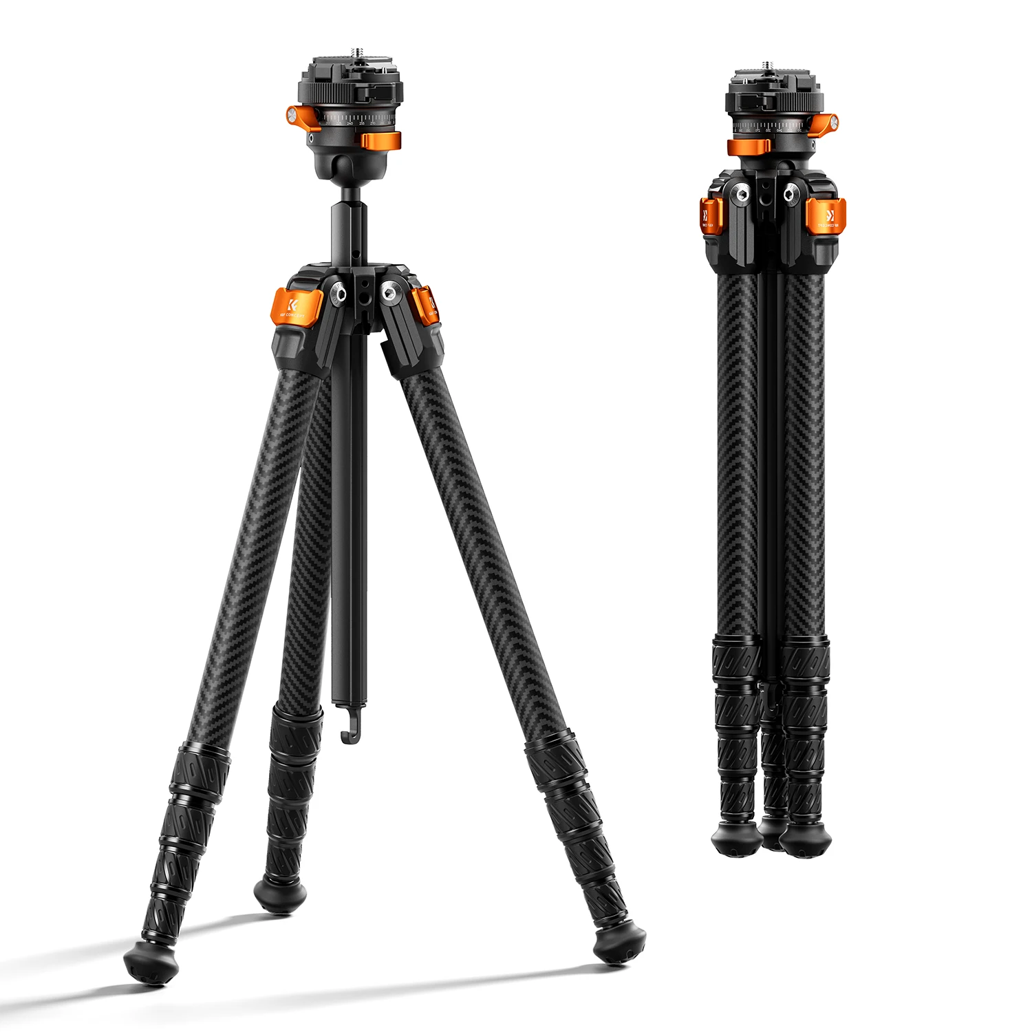 K&F CONCEPT 60 cali Statyw z Włókna Węglowego do Aparatu DSLR Elastyczna Oś Centralna Obciążenie 13.2lb Lekki Statyw Podróżny do Fotografii — zdjęcie produktu 7