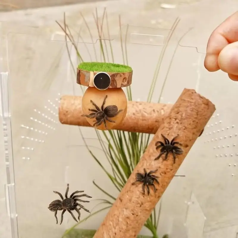Magnetic Spider Hide Handmade Mini Cave for Jumping Spiders Decorative and Secure Pet Spider Habitat