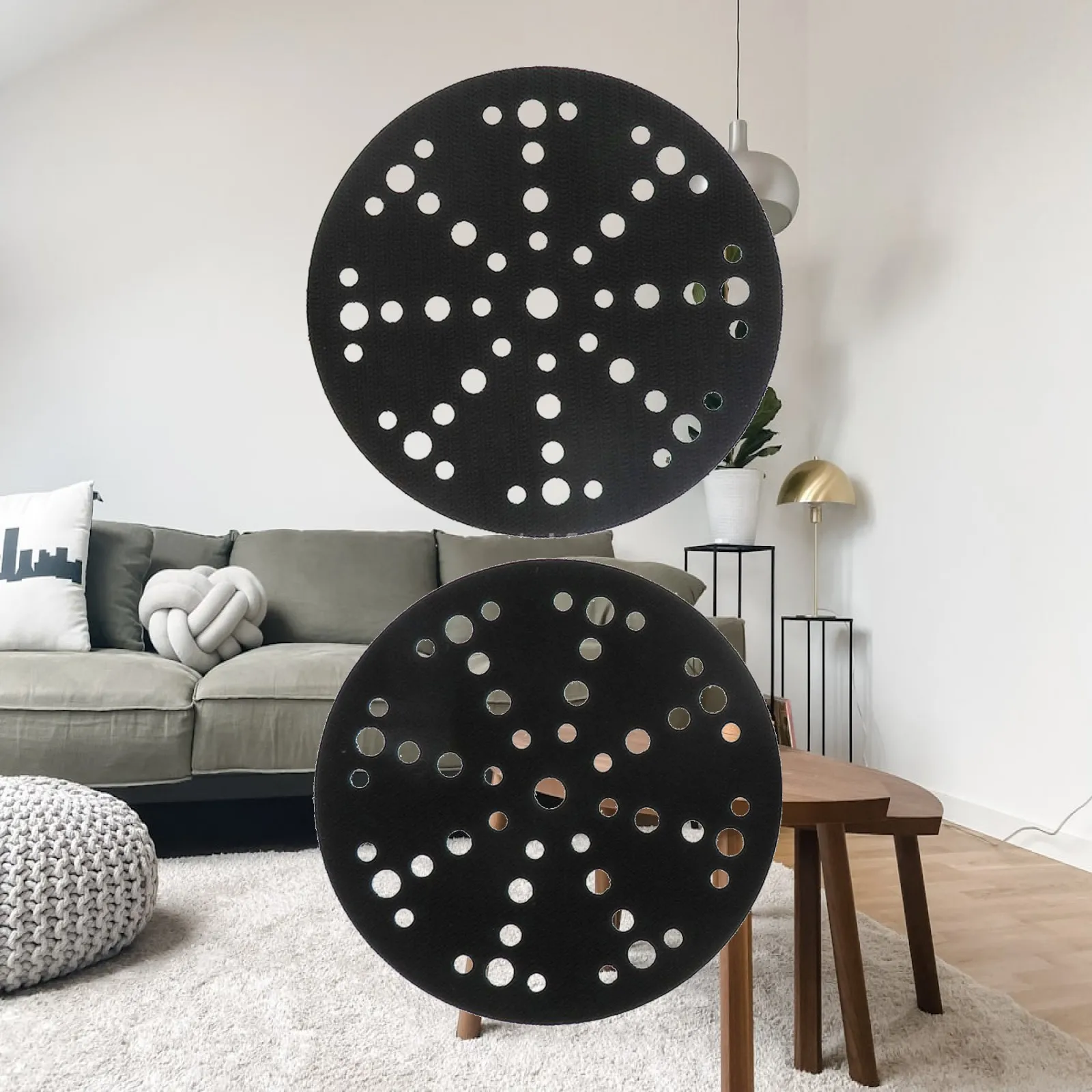2 Pieces Replacement Sandpaper Disc Pads 150mm 48 Holes Cooling Stable Backing Polishing Pad Disc for Carving Accessories