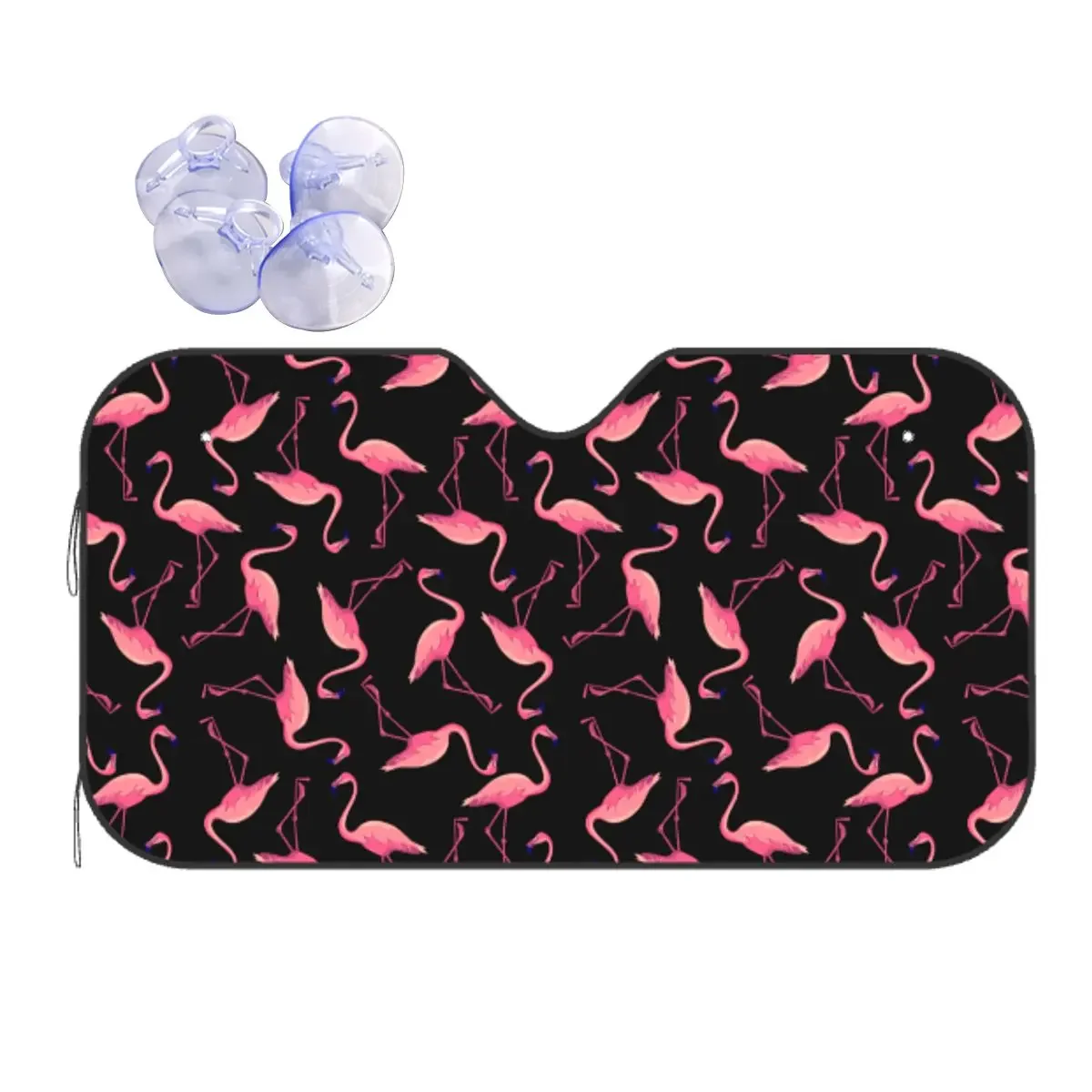 

Flamingo Bird Animal Funny Sunshade Windscreen 76x140cm Pink Aluminium Foil Sun Visor Car-covers
