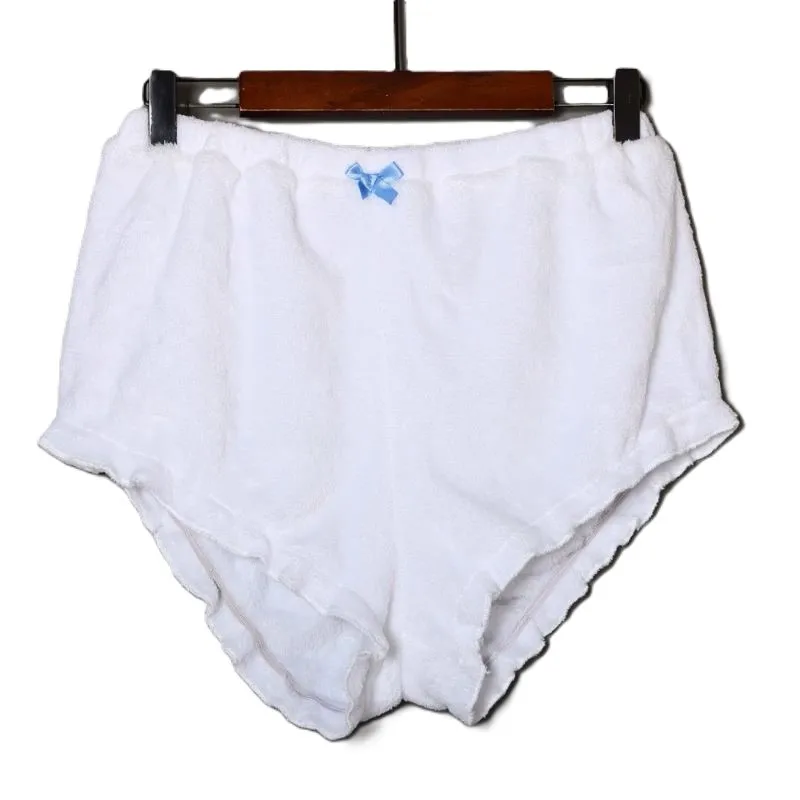 

Белые фланелевые мягкие трусы, пышные теплые толстые трусики с эластичной резинкой на талии, мягкие на ощупь легкие трусы для танцев, сексуальные трусики для вечеринки