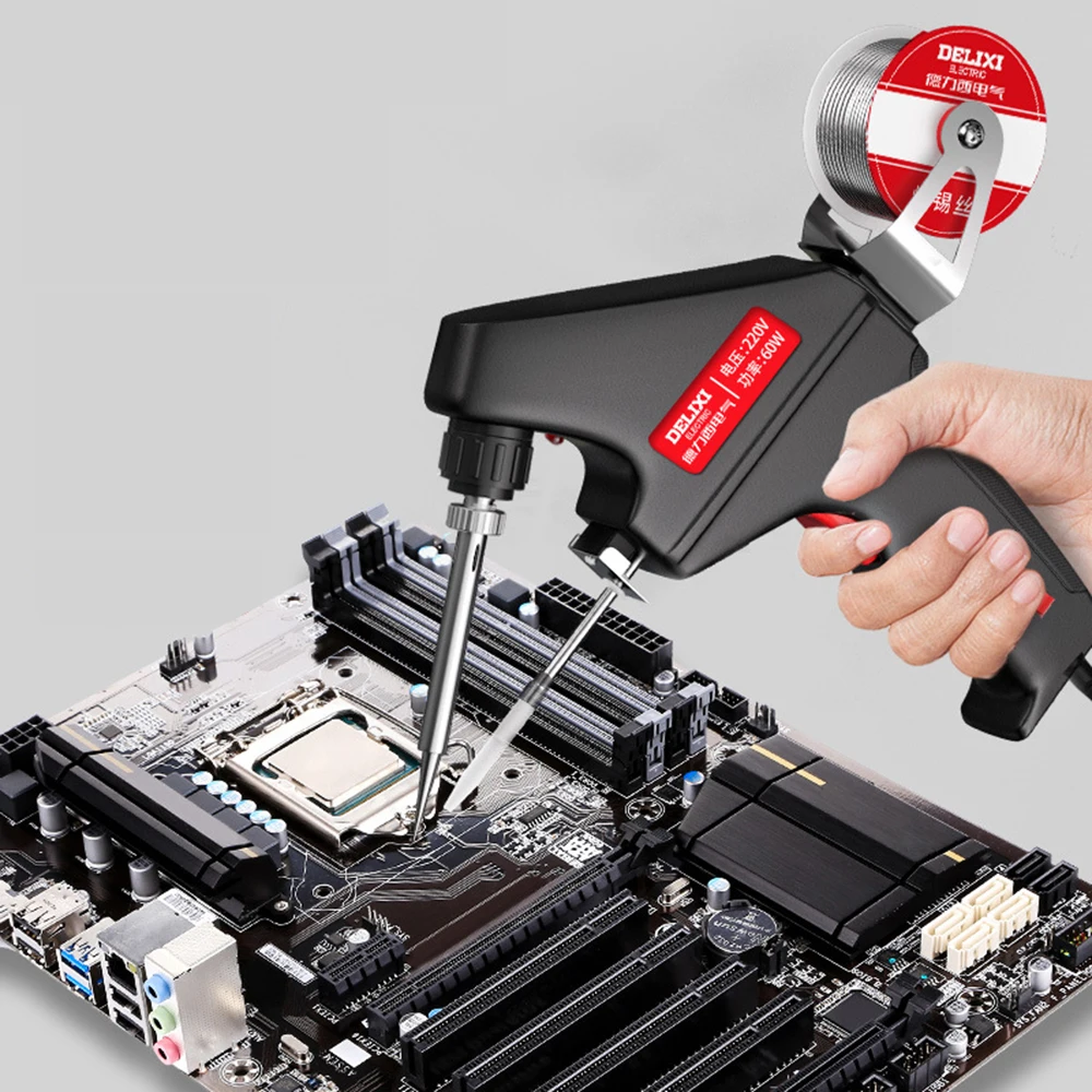 

Электрический паяльник Delixi, бытовой ручной, 60 Вт, внутренний нагрев, электрический паяльник с постоянной температурой, сварочный инструмент