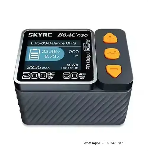 NEW SKYRC B6ACneo Charger DC 200W AC 60W 10A Balance Charger Discharger Digital LiPo LiFe LiIon LiHV NiMH NiCd Pb Smart Battery