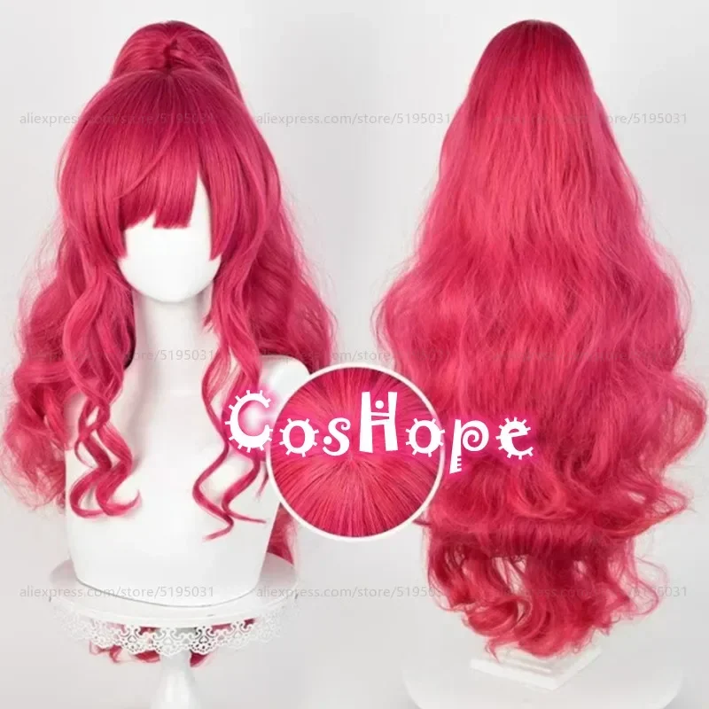 Pinkie Pie Cosplay Wig Pinkamena Diane Pie 70cm Wig with Ponytails Rose Red Wig Cosplay Anime Heat Resistant Synthetic Wigs