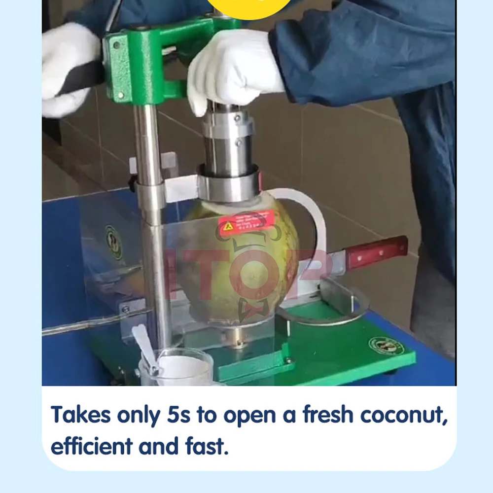 ITOP Coconut Opening Kit Fresh Green Young Coconut Peeler and Opener Manual Commercial Tool