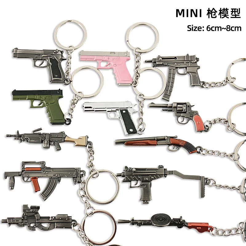 Game Keychain Jewelry Weapon Mini Model Metal Pendant Key Chain Fashion Chaveiro Bag Car Key Holders Gift For Kids Men