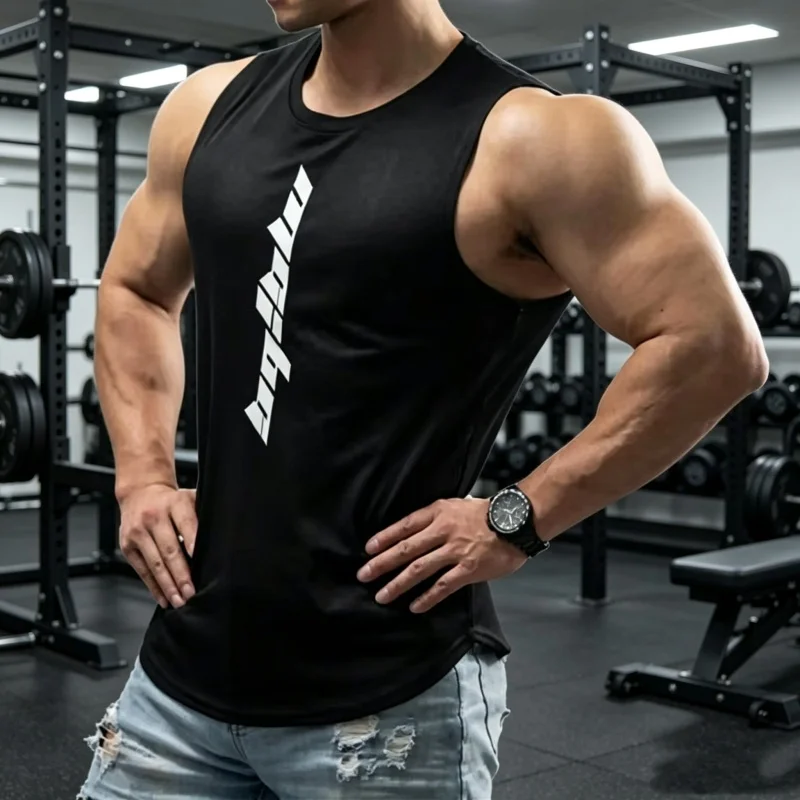 NEW running loose men tank top quick drying sleeveless t-shirt fitness clothes Breathable training vest men sports undershirt