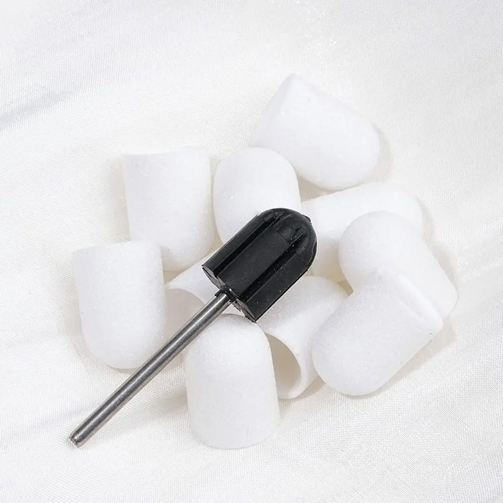 5Pcs Set 13mm Size Nail Sanding Caps Orange White Replacement Bits Nail Drill Bits Polish Accessory Multi-Grit Sanding Caps