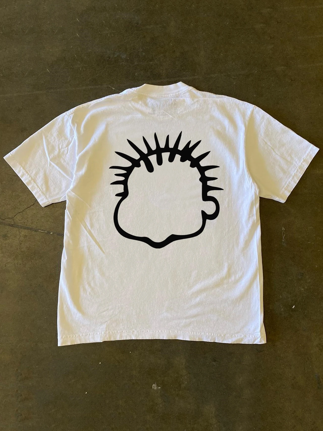 Pure Cotton 260g Heavyweight Short Sleeve T-Shirt Loose Fit Funny Tooth Print Trendy Casual Wear for Men And Women