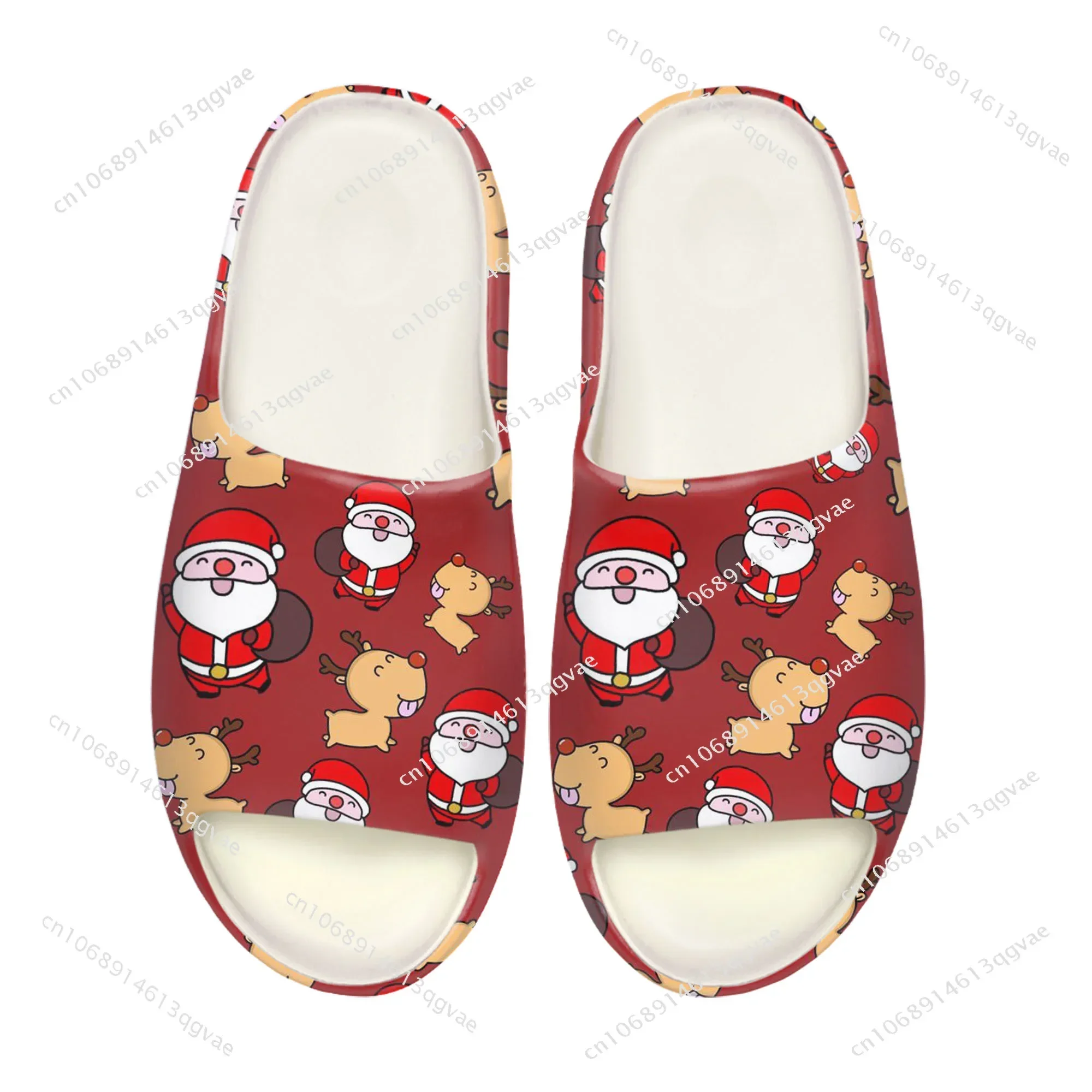 

New Christmas Pattern Soft Sole Sllipers Home Clogs Customized Water Shoes Mens Womens Teenager Stepping on Shit Beach Sandals