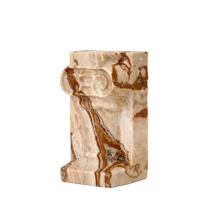 Italian tiramisu travertine Roman column, natural stone lines are different, creative European architecture books rely on orname