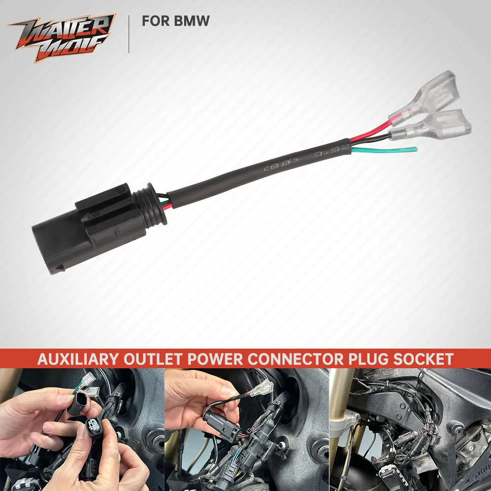 

Motorcycle Auxiliary Outlet Power Connector Plug For BMW R1200GS R1250GS ADV R NineT S1000RR S1000XR F900R F900XR F900GS F850GS