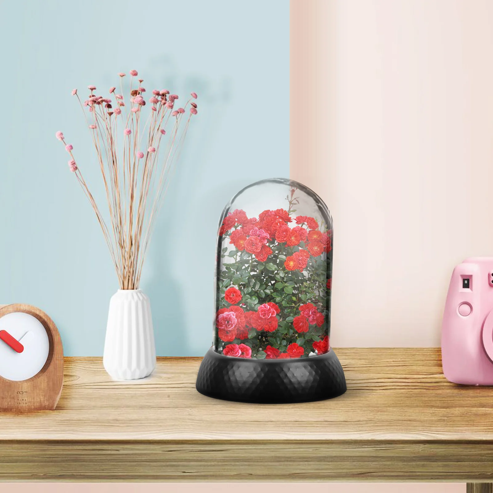 

10pcs Glass Cover For Flat Bottom Design Diy Preserved Flower Cover Micro Landscape Glass Dome Decor Flower Display Protector