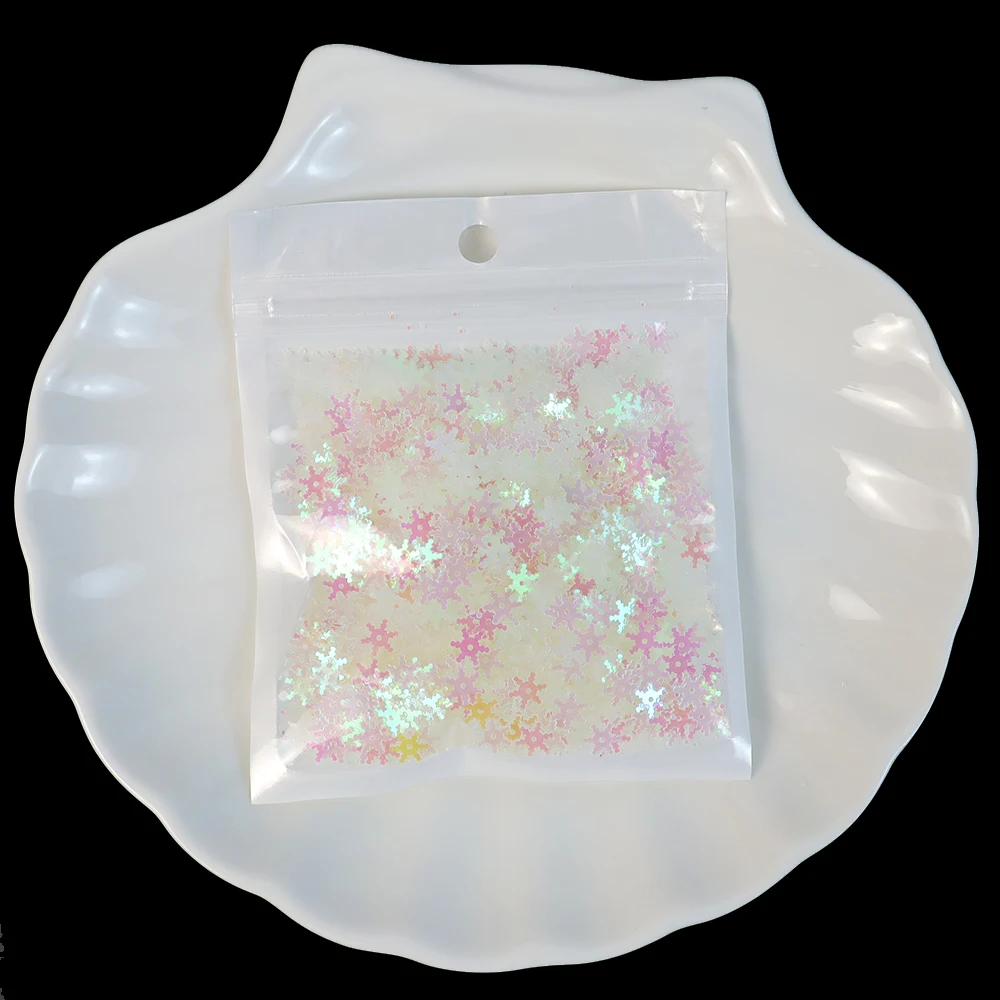 20g 8mm Glitzer-Weihnachtsschneeflocken Pailletten Konfetti Künstlicher Schnee Ornamente Weihnachtsdekoration für Zuhause Navidad 2026 Natal – Detail 3