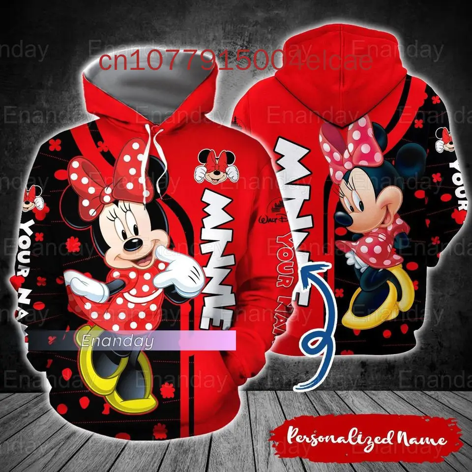 2024 New Disney Minnie Mouse Hoodie And Legging Disney Women\'s Sweatpants Fashion Sports Suit Disney Yoga Suit