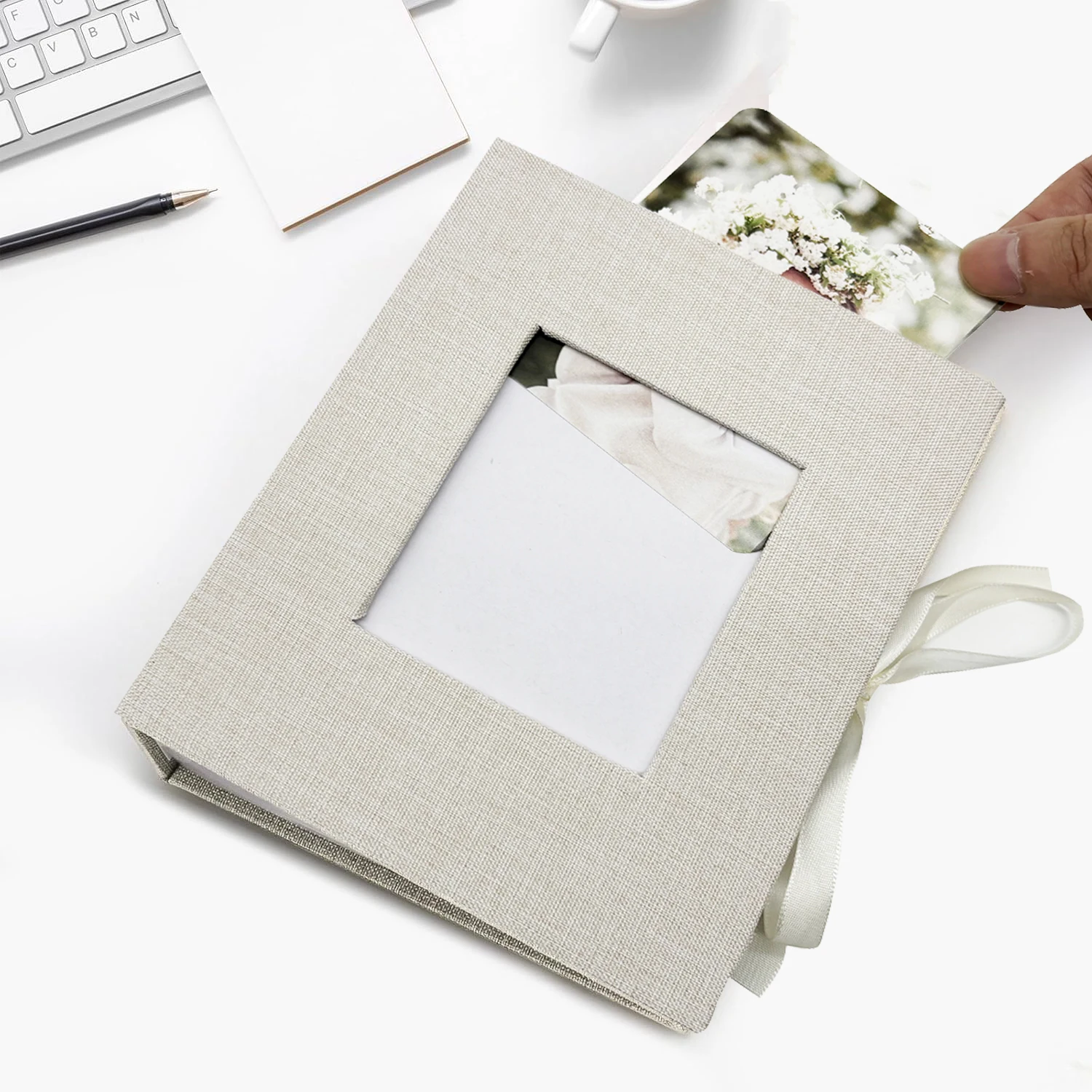 1pcs 4x6 small photo album capable of holding 100 photos mini baby album linen cover gift wedding family album