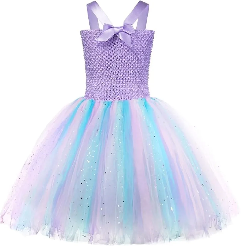 Girls Mermaid Costume Dress Mermaid Light Up Dress for Birthday Party Gifts Decorations Halloween Costumes Tutu Skirt