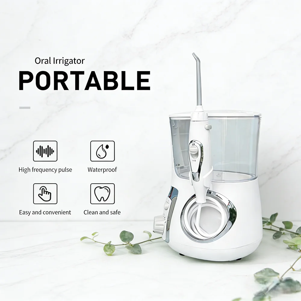 

Профессиональный электрический ирригатор для полости рта с 10 режимами, 800 мл, настольный, для глубокой чистки зубов, предотвращает неприятный запах изо рта