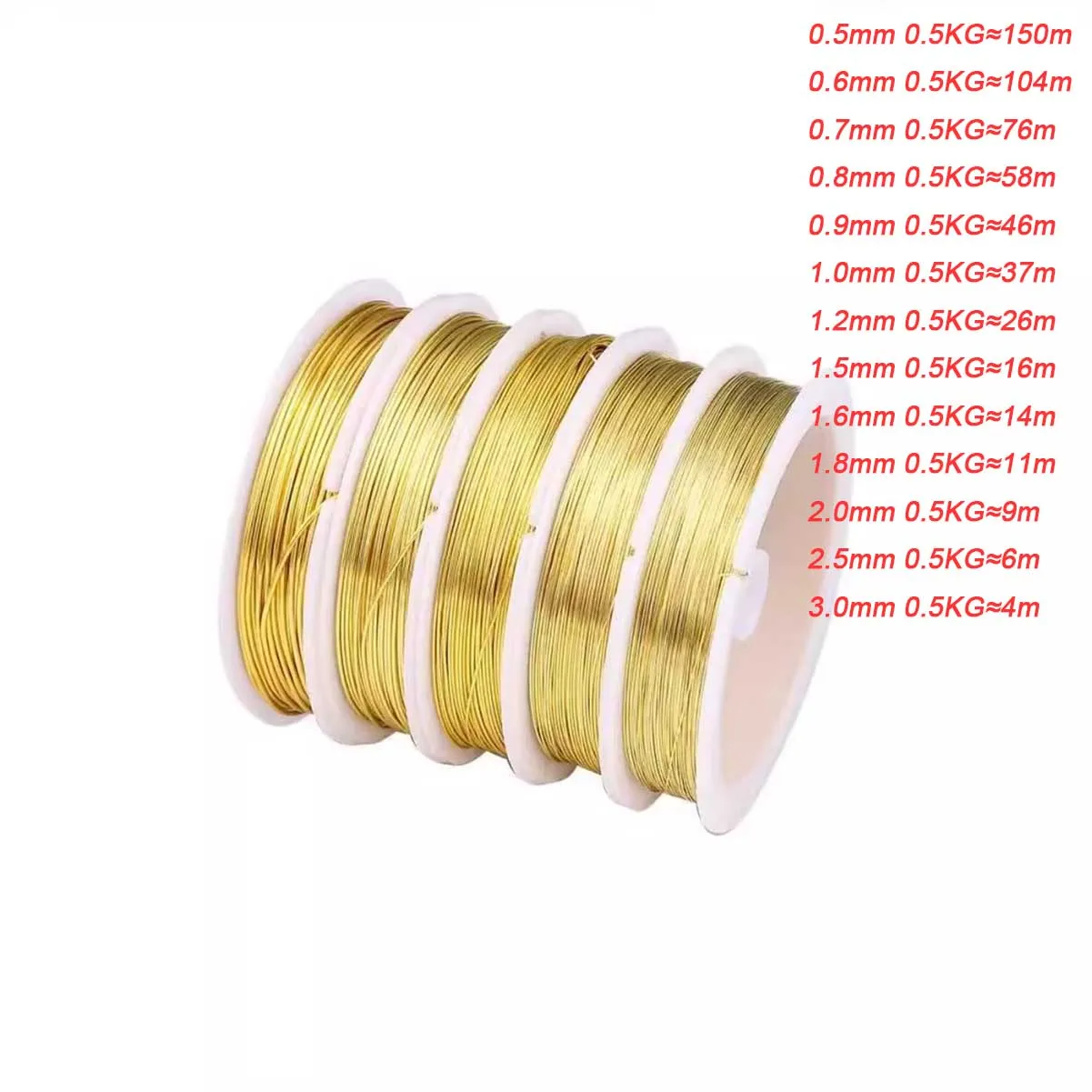 H65 Soft Yellow Copper Wire Annealed Copper Wire 0.5/0.6/0.8/1.0/1.2mm Handmade DIY