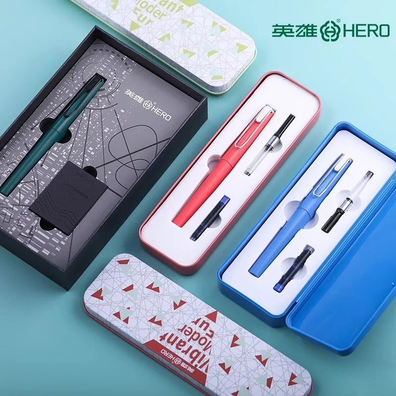 Hero Pen H1219 طالب ذكر وأنثى الكبار الموقف الإيجابي ممارسة الكتابة الأعمال مكتب قلم حبر هدية صندوق #4