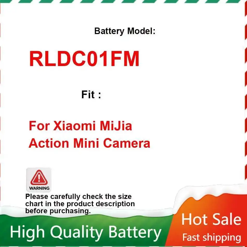 Xiaomi Mi Jia 액션 미니 카메라 RLDC01FM 용 카메라 배터리 1450mAh 오래 지속되고 교체 가능한 배터리