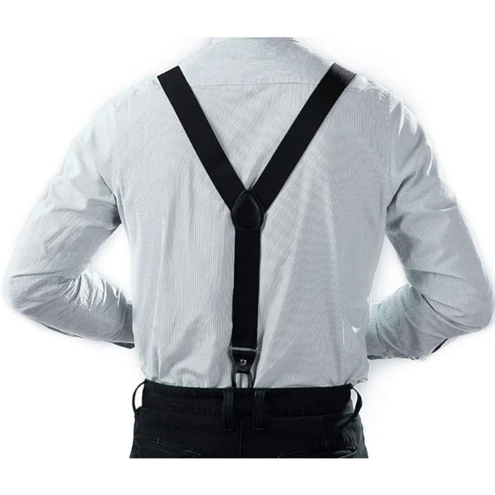 Adult Suspenders Buttons 3.5cm Y Back Fashion Heavy Duty Men's Suit Braces Solid Color Performance Business Wedding Accessories