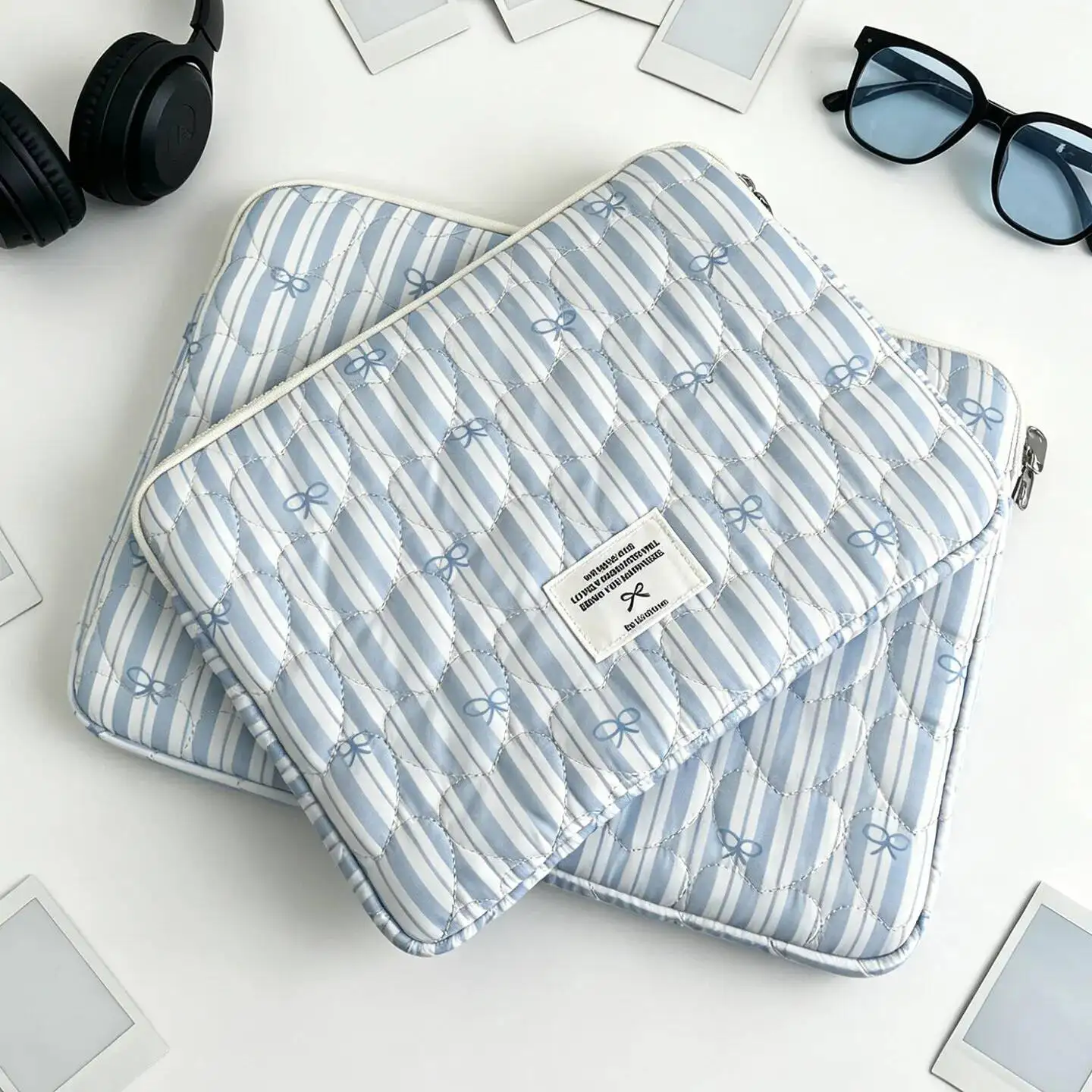 OUIO Cute Korean Style Laptop Sleeve Soft Notebook Case Portable Tablet Carrying Bag For 11/13.3/14/15/15.6 Inch Laptop Tablet