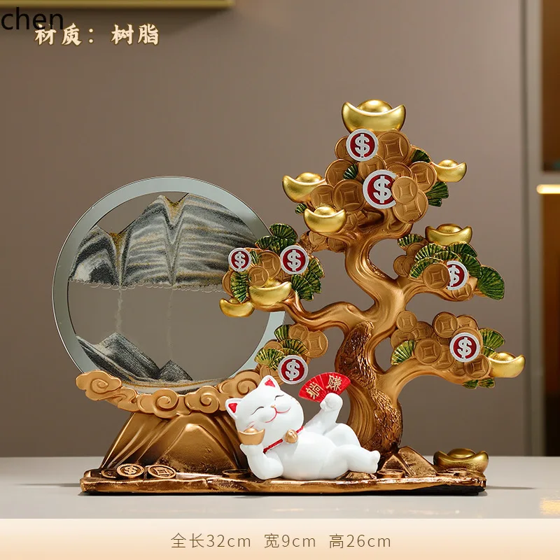 

HYS Quicksand Painting Ornament - Luxurious Decoration for Living Room, Entryway, and Wine Cabinet