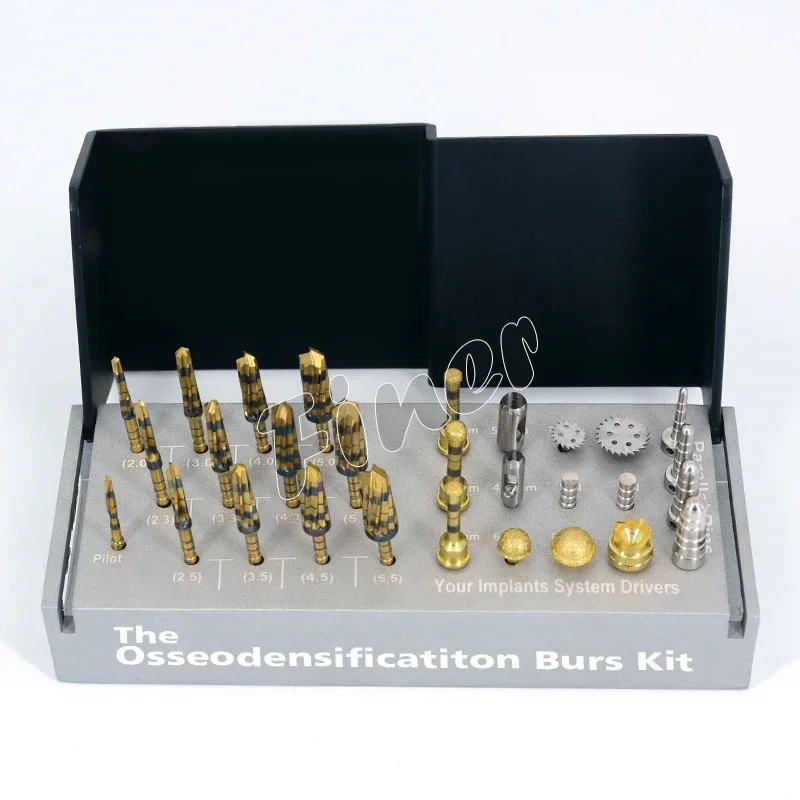

29pcs Osseodensification Burs Kit Dental Implant Drills with Tissue Punch Bone Saw Disk Membrane Diamond Coated Bur Drills