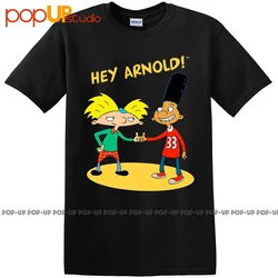 Hey Arnold Characters Handshake Retro T-shirt | Unisex Heavy Cotton T-shirt