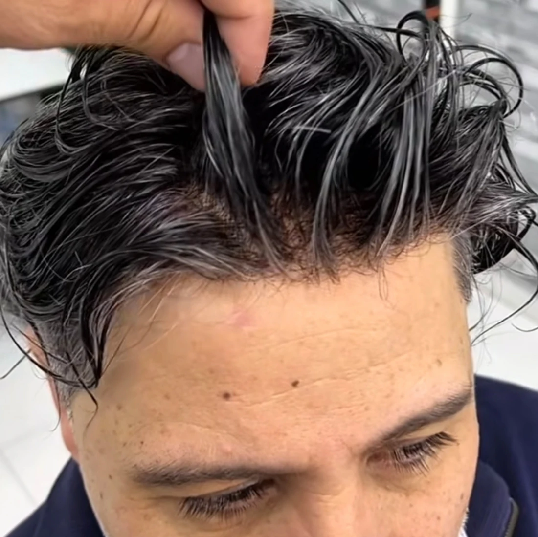 

Мужской парик-накладка 30 мм, волнистый, серый 1b65 1b30, темно-коричневый, черный, 100% натуральные человеческие волосы, супертонкая основа 0,1 мм, самый дешевый капиллярный протез