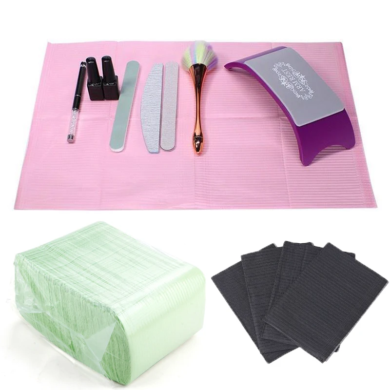 

20Pcs Nail Art Table Mat Disposable Foldable Clean Pad Beauty Nail Care Polish Waterproof Tablecloth Manicure Tool Lint Paper