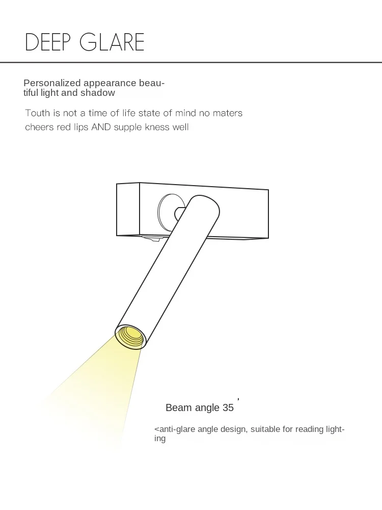Imagem -03 - Rotatable Led Wall Lamp para o Quarto Bedside Reading Lamp