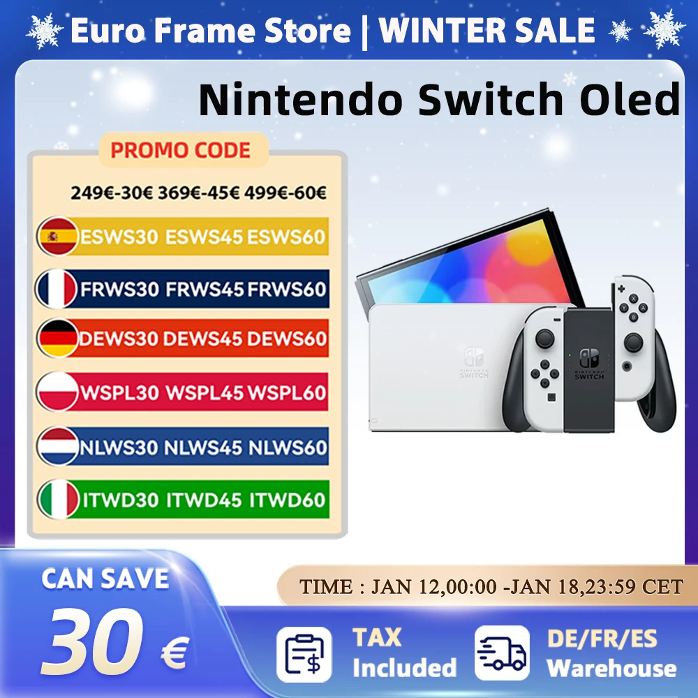 Console per videogiochi OLED Nintendo Switch 64 GB Set bianco e blu rosso con Joy Con Schermo OLED da 7 pollici TV da tavolo Modalità portatile