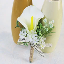 Boutonniere And Wrist Corsag Wedding Supplies Banquet Guests Simulated Flower Breast Flower Hand Flower White Series 126