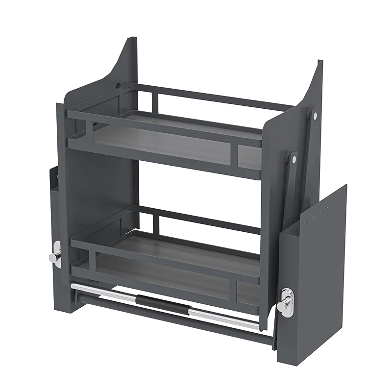 نظام سلة رفع خزانة المطبخ الحديثة القابلة للسحب مع آلية رفع سهلة للتخزين الفعال #1