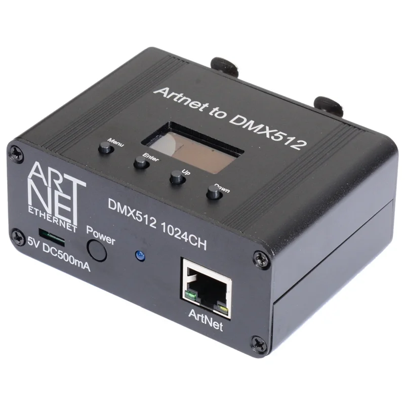 Интерфейс контроллера освещения COFA-Artnet DMX 512 Ethernet, 2 Universe, черный металл + пластик, 1 шт.