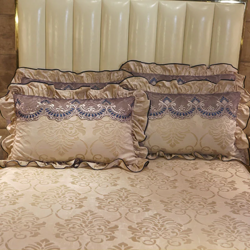 3 Pcs Bed Spreads European Luxury Bed Skirt Thicken Beautiful Cal King Size Bedding Havy Sheets Bedspreads Queen/King Size