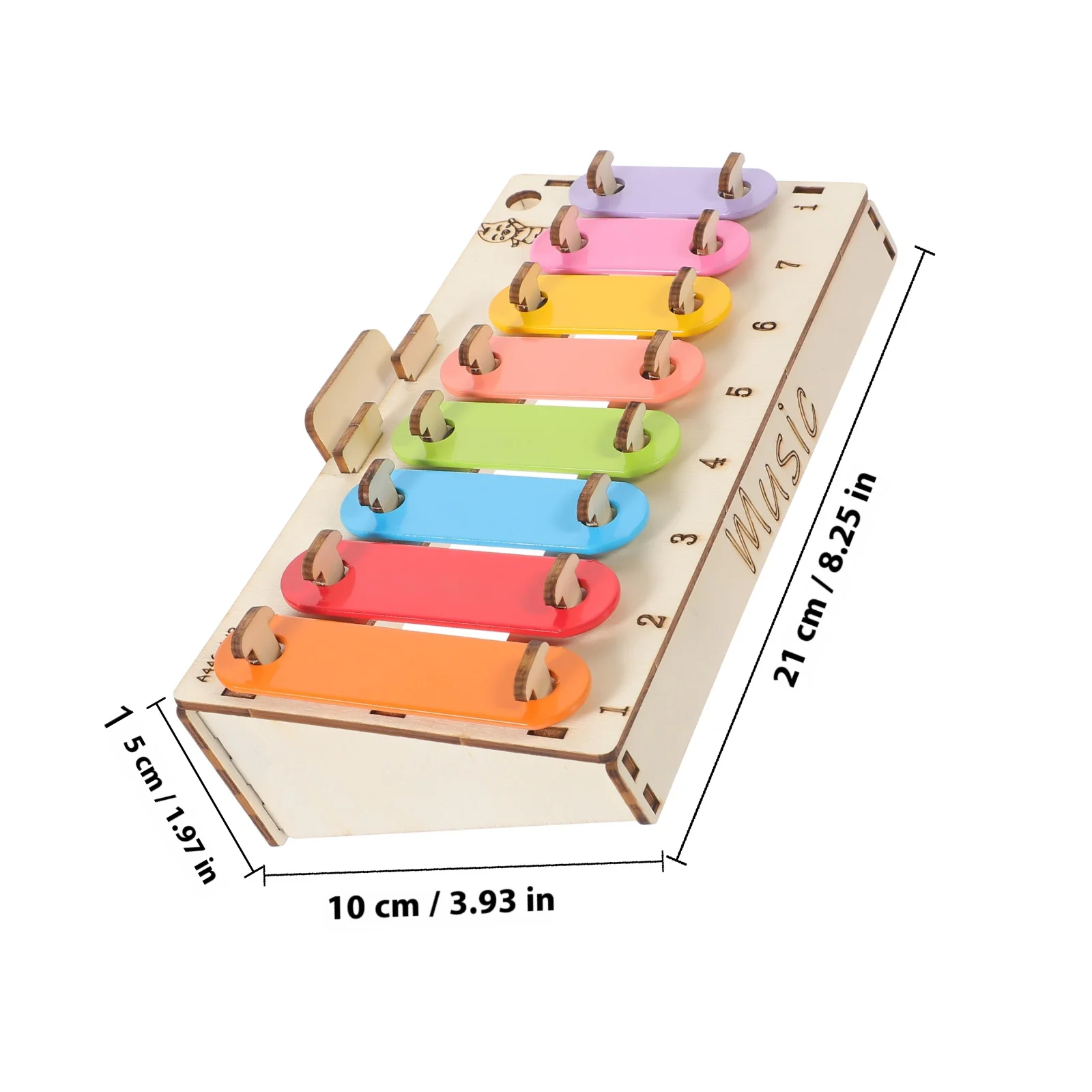 1 set 1 Set Diy 8-Note Wooden Xylophone Kit Educational Science Assembly Interactive Music Learning Stem Craft Activity Kids Fun